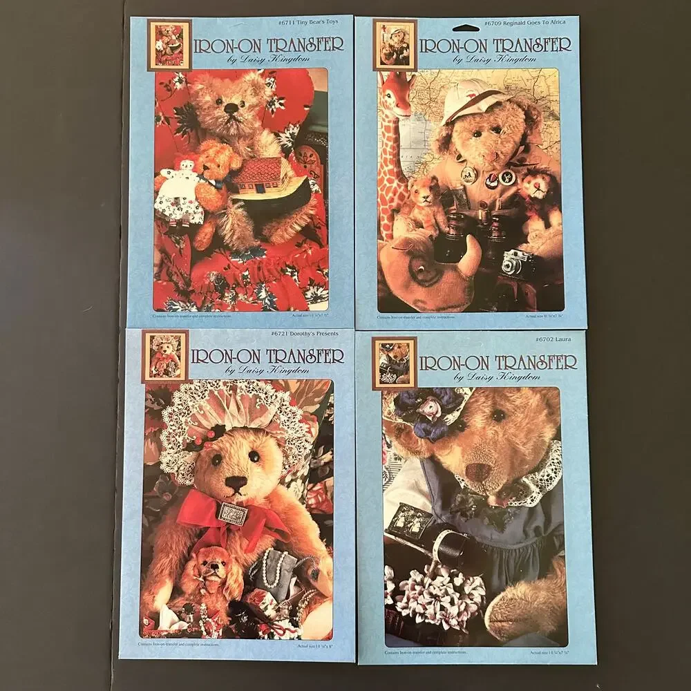 Daisy Kingdom Teddy Bear Iron On Transfer Lot Laura Dorothy Reginald Tiny Bear
